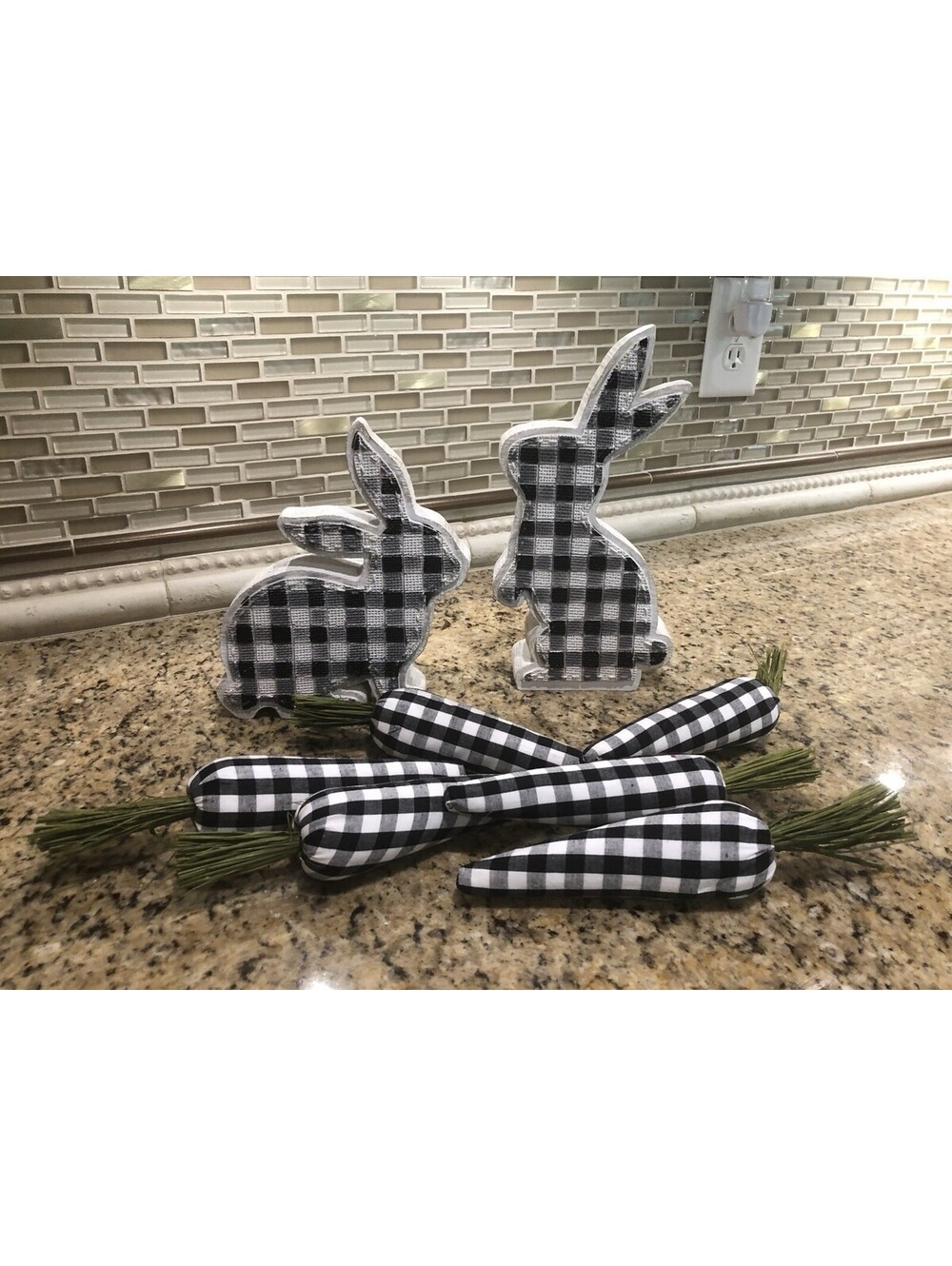 Black And White Checkered Easter Decor